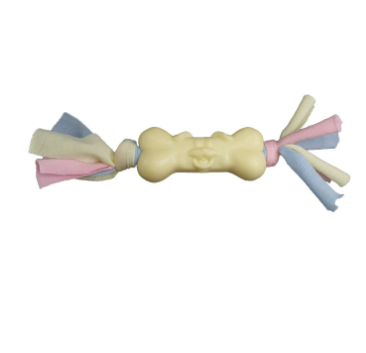 TPR Dog Bone Cotton Cloth Strips for Teeth Relief