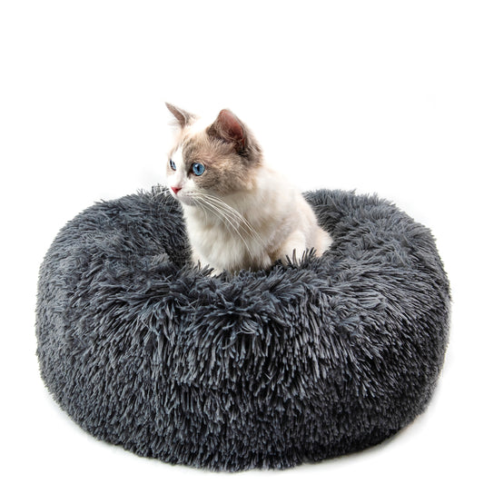 Round Plush Dog Bed for Cats, Small Dogs and Puppies