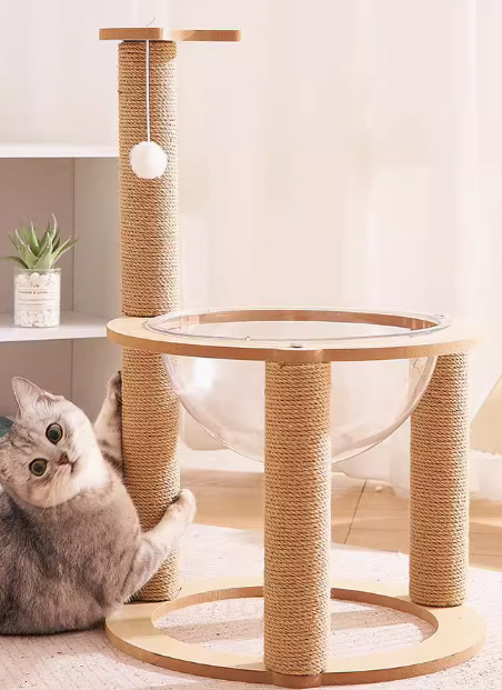 Cat Climbing Frame with Enclosed Capsule Bed